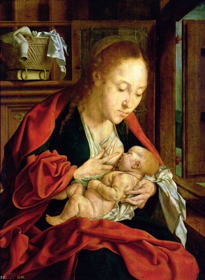 Madonna füttert das Christkind, 1511 von Marinus van Roejmerswaelen